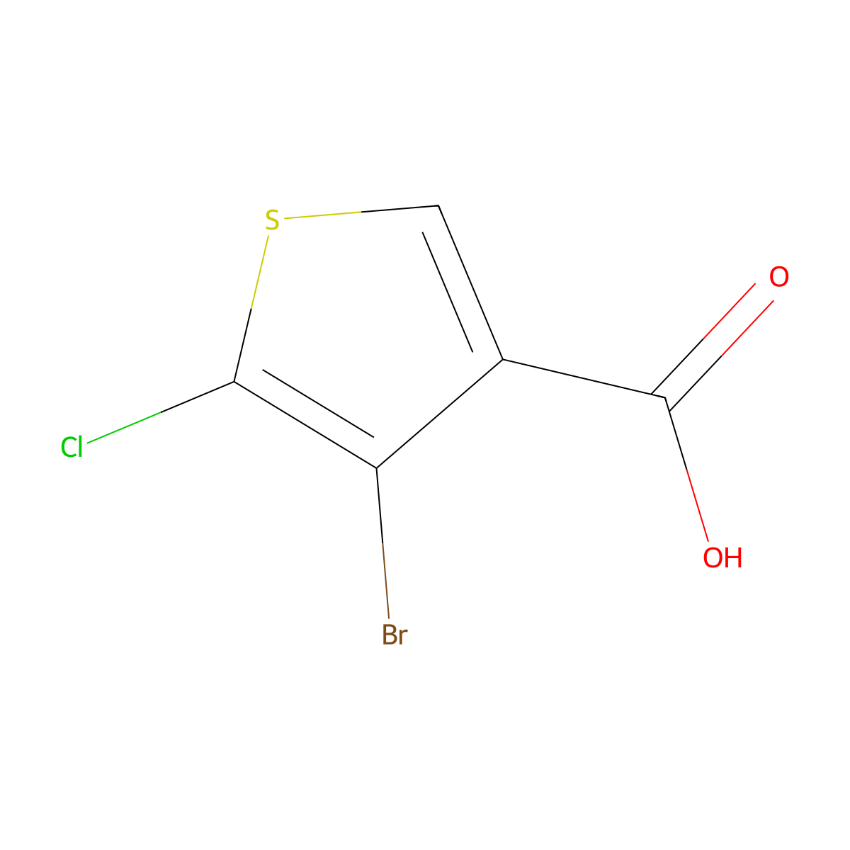4-Bromo-5-chlorothiophene-3-carboxylicacid molecular structure, CAS 2803862-77-1