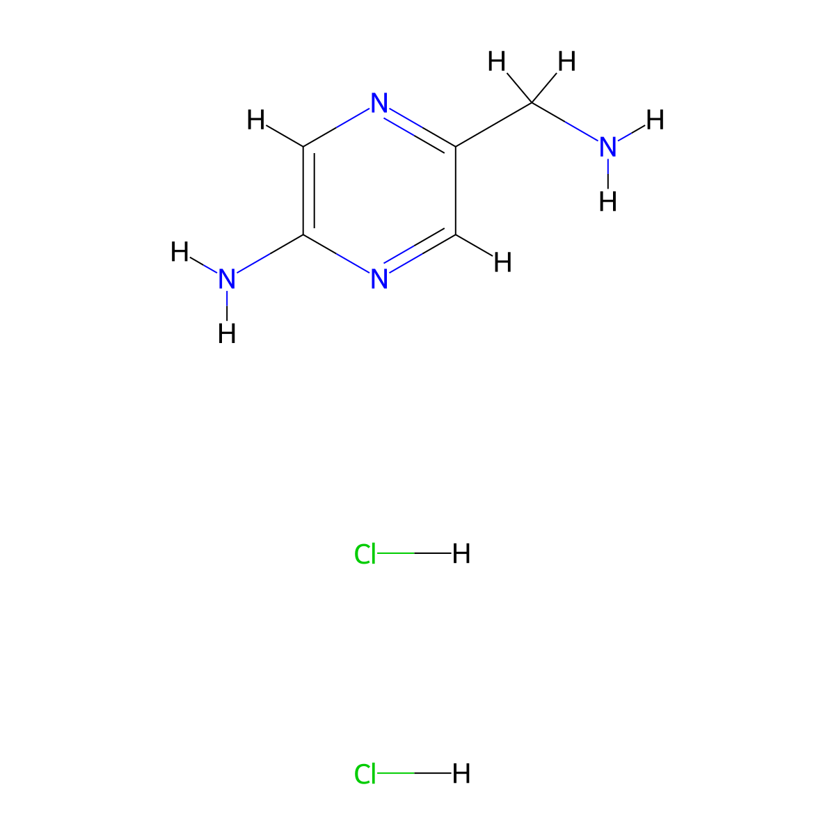 5-(Aminomethyl)pyrazin-2-amine dihydrochloride molecular structure, CAS 2803862-78-2