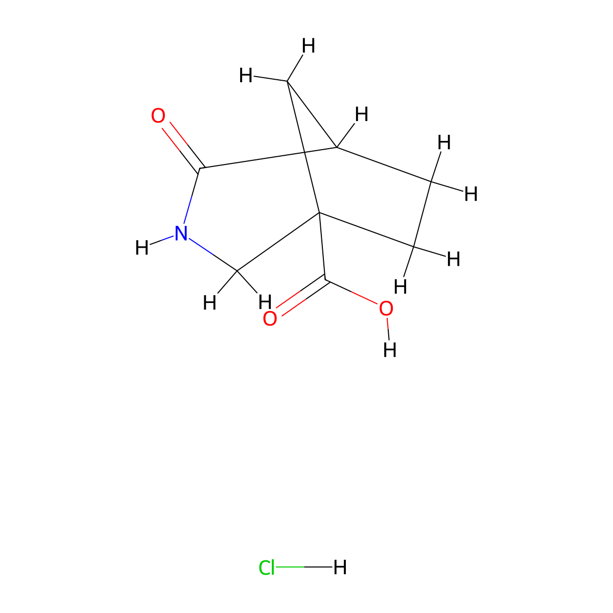 4-Oxo-3-azabicyclo[3.2.1]octane-1-carboxylic acid hydrochloride molecular structure, CAS 2803862-88-4