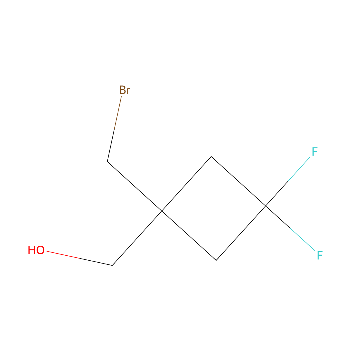 [1-(Bromomethyl)-3,3-difluorocyclobutyl]methanol molecular structure, CAS 2803862-90-8
