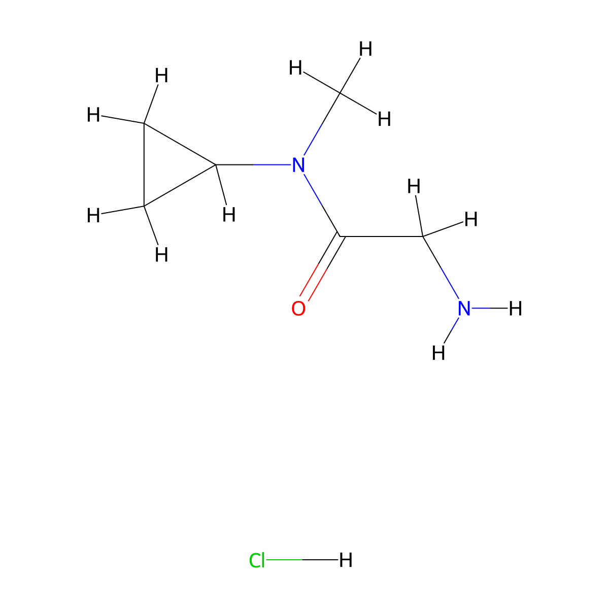 2-amino-N-cyclopropyl-N-methylacetamide hydrochloride molecular structure, CAS 2803862-92-0
