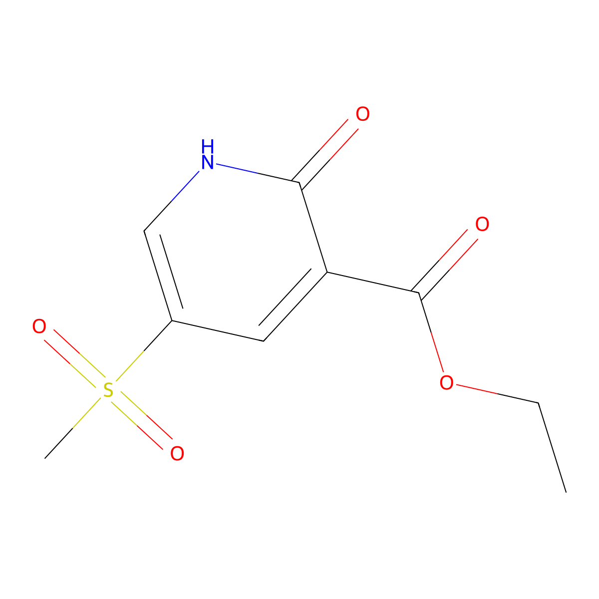Ethyl 2-hydroxy-5-methanesulfonylpyridine-3-carboxylate molecular structure, CAS 2803862-94-2