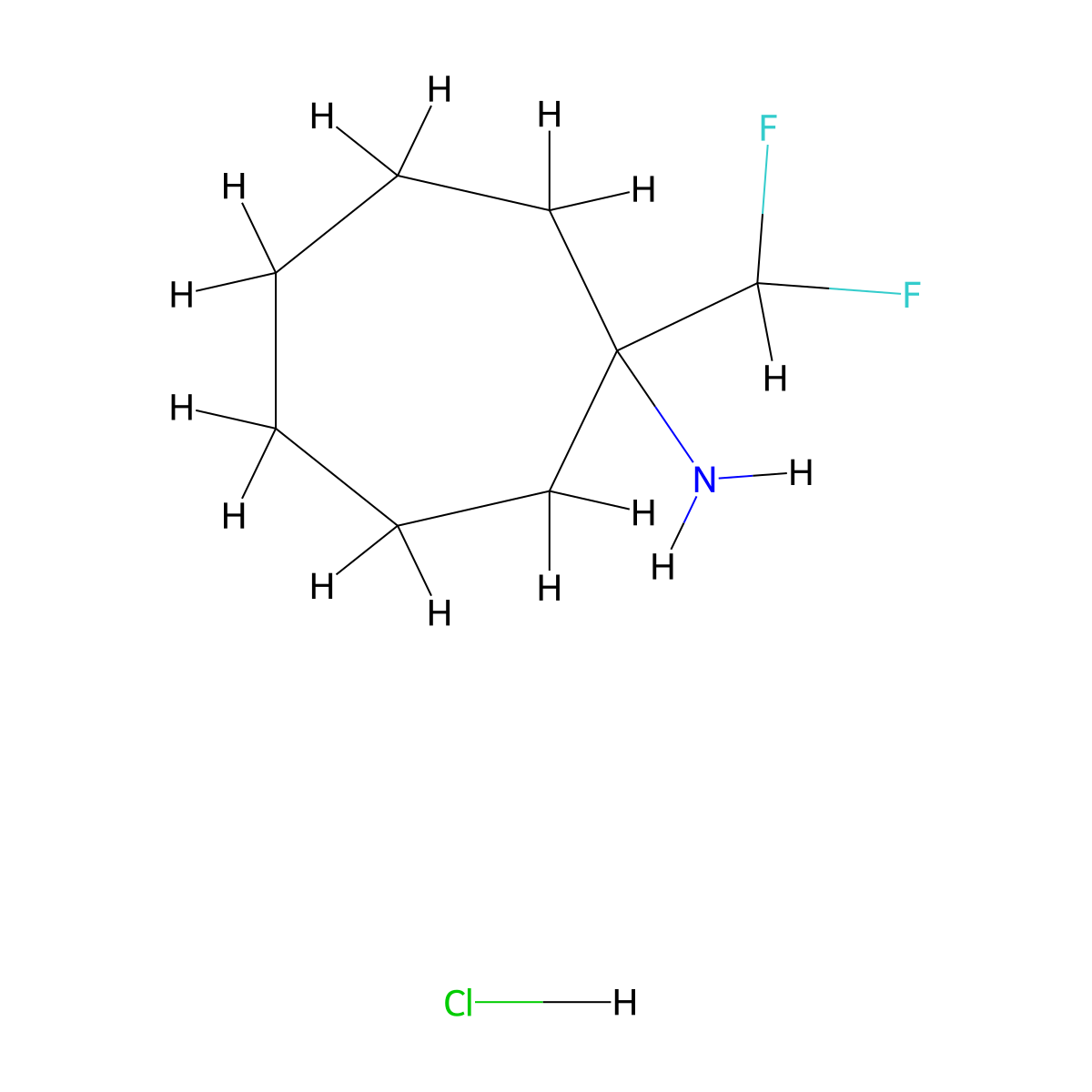 1-(Difluoromethyl)cycloheptan-1-amine hydrochloride molecular structure, CAS 2803863-09-2