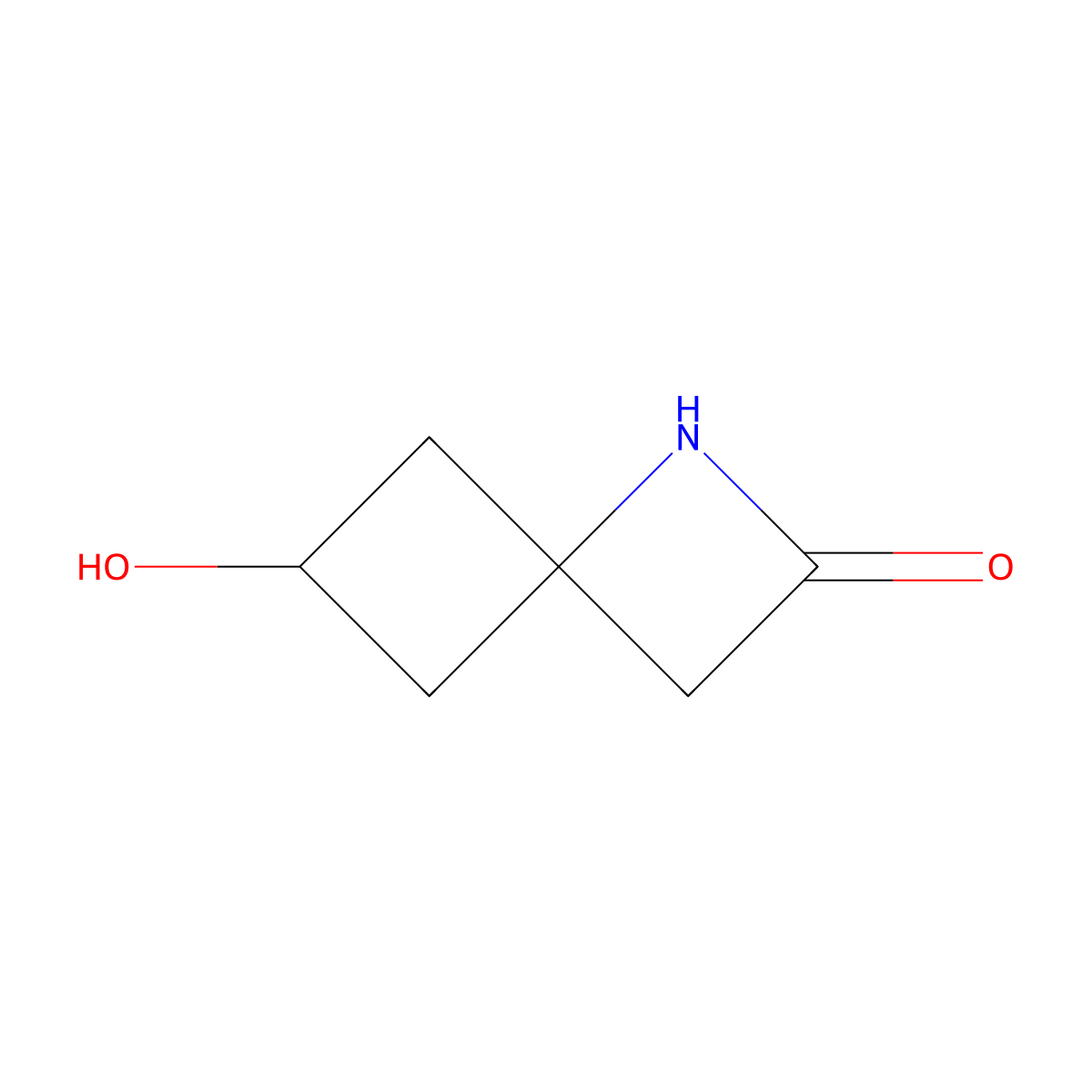 6-Hydroxy-1-azaspiro(3.3)heptan-2-one molecular structure, CAS 2803863-10-5
