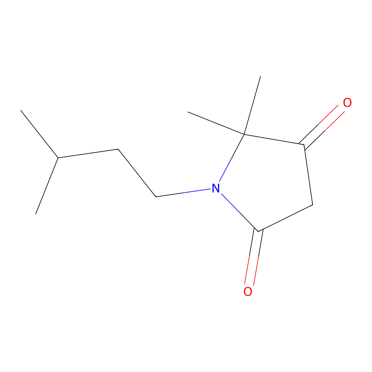 5,5-Dimethyl-1-(3-methylbutyl)pyrrolidine-2,4-dione molecular structure, CAS 2803863-13-8
