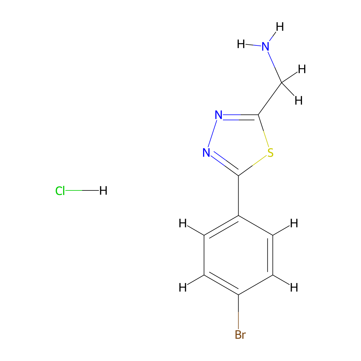 1-[5-(4-Bromophenyl)-1,3,4-thiadiazol-2-yl]methanaminehydrochloride molecular structure, CAS 2803863-14-9
