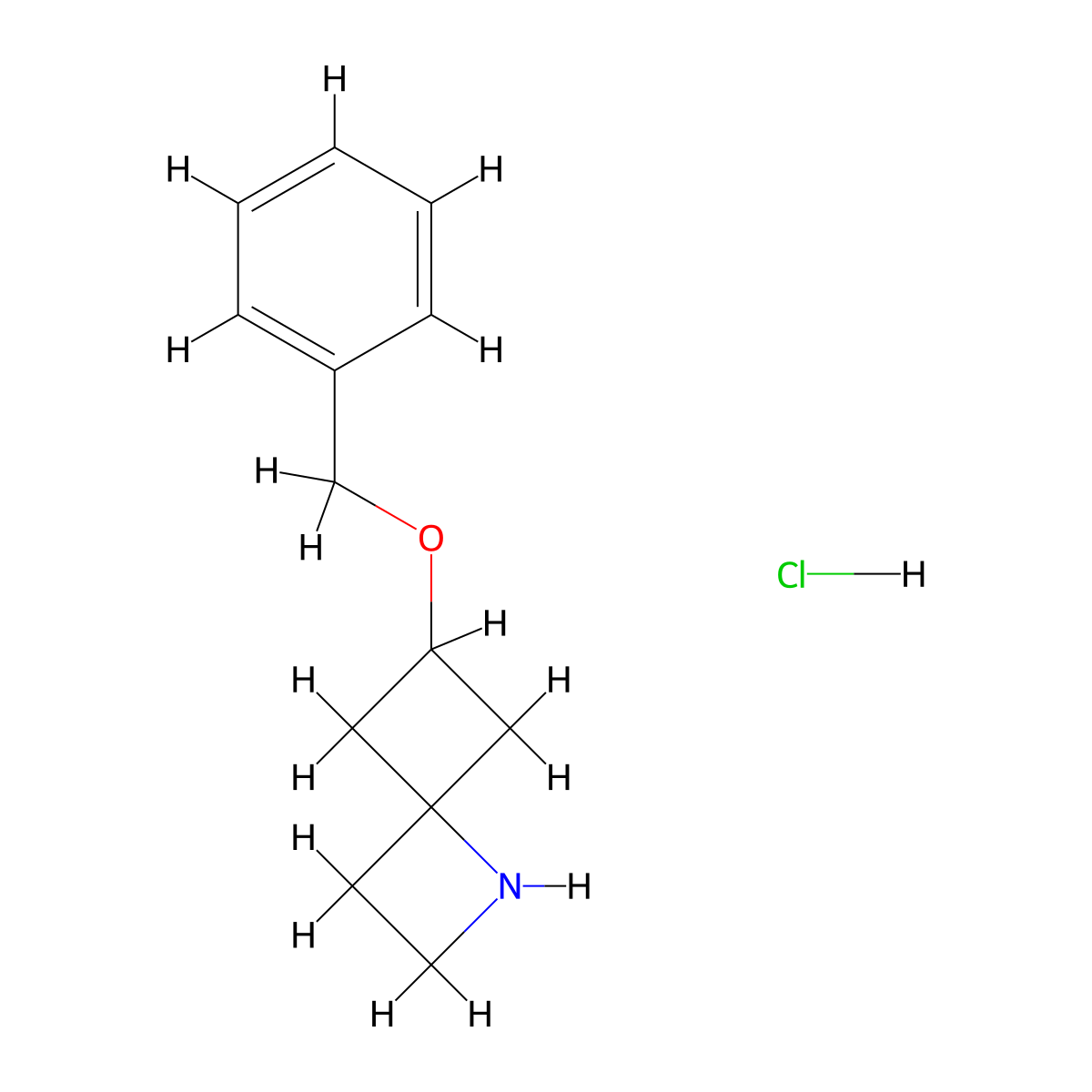 6-(Benzyloxy)-1-azaspiro[3.3]heptanehydrochloride molecular structure, CAS 2803863-18-3
