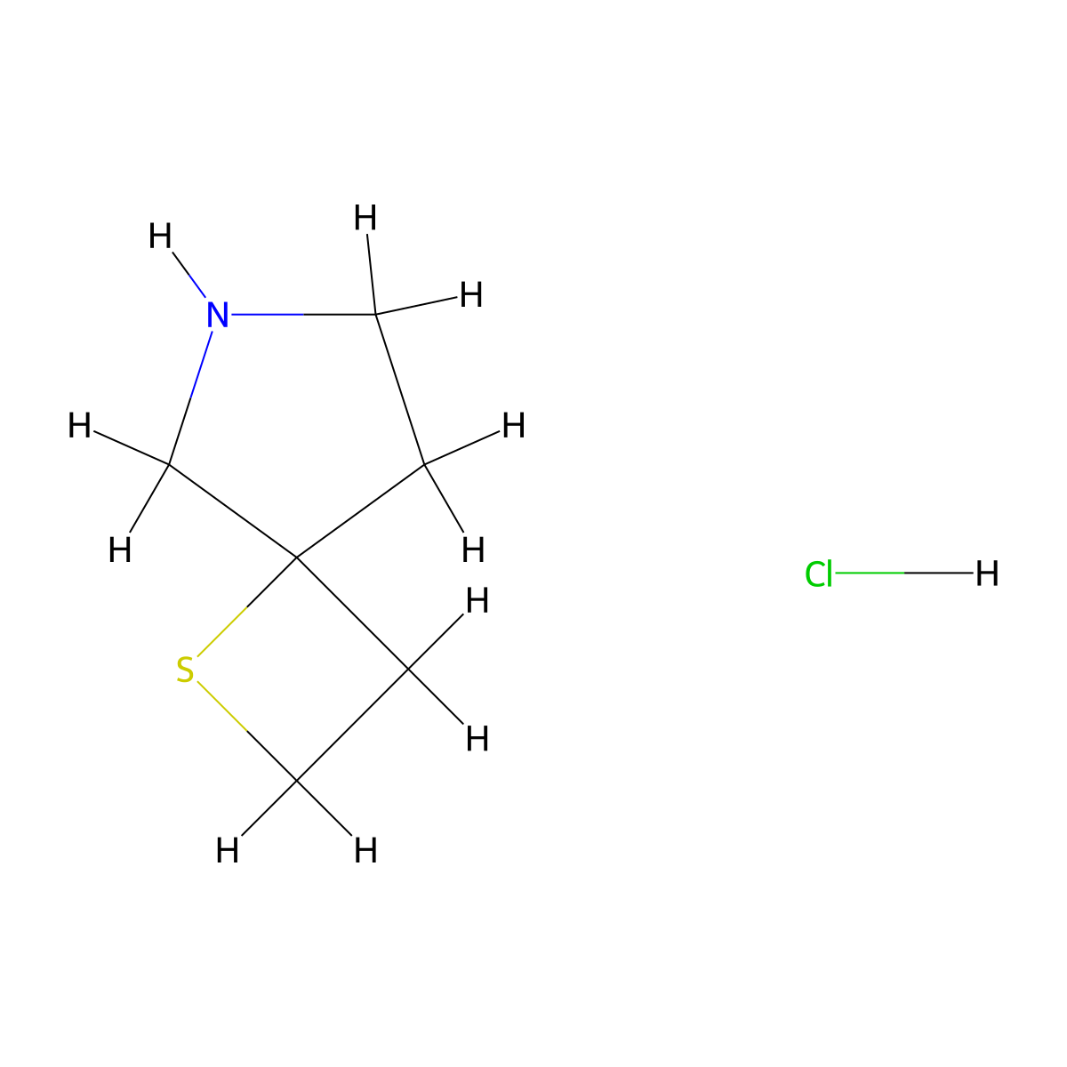 1-Thia-6-azaspiro[3.4]octane hydrochloride molecular structure, CAS 2803863-19-4