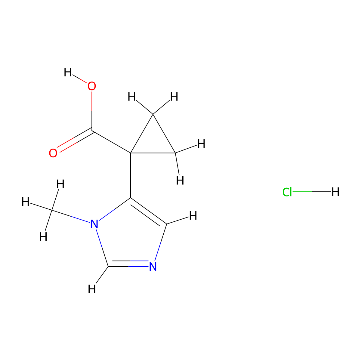 1-(1-methyl-1H-imidazol-5-yl)cyclopropane-1-carboxylic acid hydrochloride molecular structure, CAS 2803863-26-3