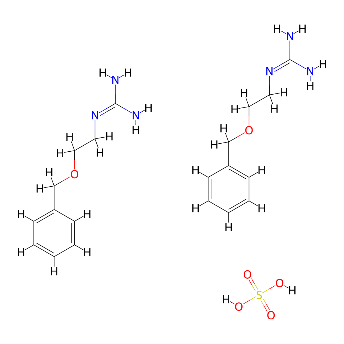 bis(N-[2-(benzyloxy)ethyl]guanidine),sulfuricacid molecular structure, CAS 2803863-36-5