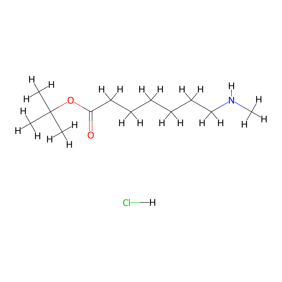 Tert-butyl7-(methylamino)heptanoatehydrochloride molecular structure, CAS 2803863-48-9