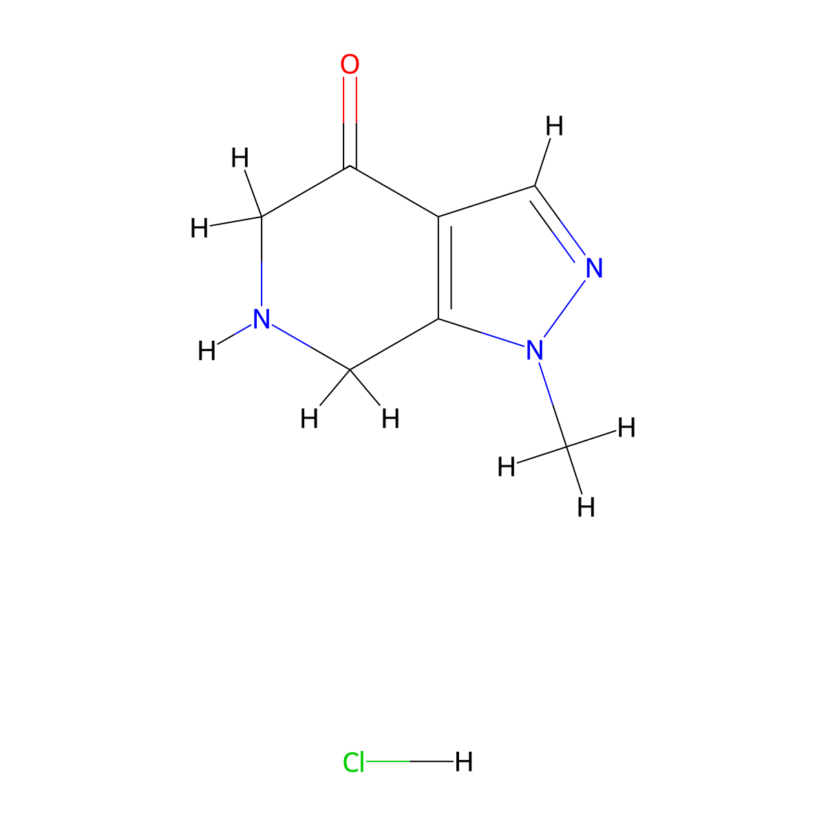 1-methyl-1H,4H,5H,6H,7H-pyrazolo[3,4-c]pyridin-4-onehydrochloride molecular structure, CAS 2803863-49-0