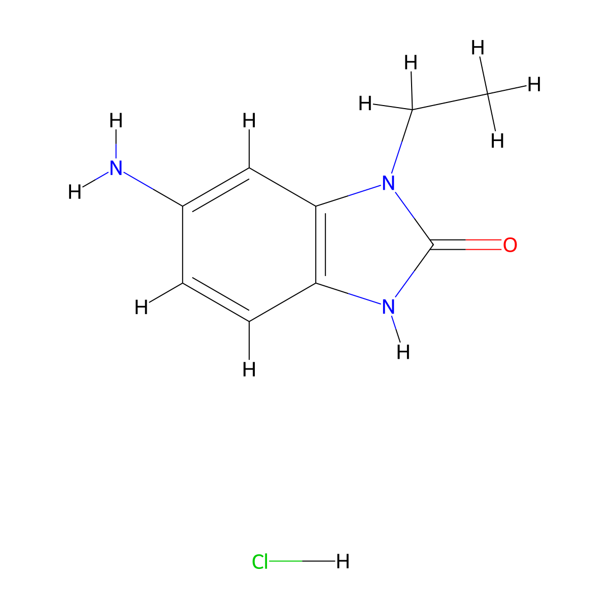 6-amino-1-ethyl-1H-1,3-benzodiazol-2-olhydrochloride molecular structure, CAS 2803863-56-9