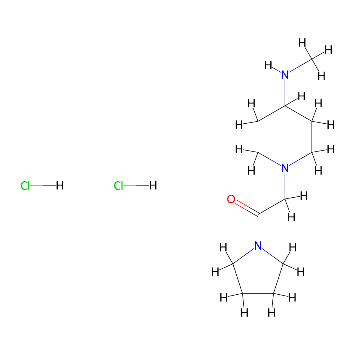 2-[4-(Methylamino)piperidin-1-yl]-1-(pyrrolidin-1-yl)ethan-1-one dihydrochloride molecular structure, CAS 2803863-59-2