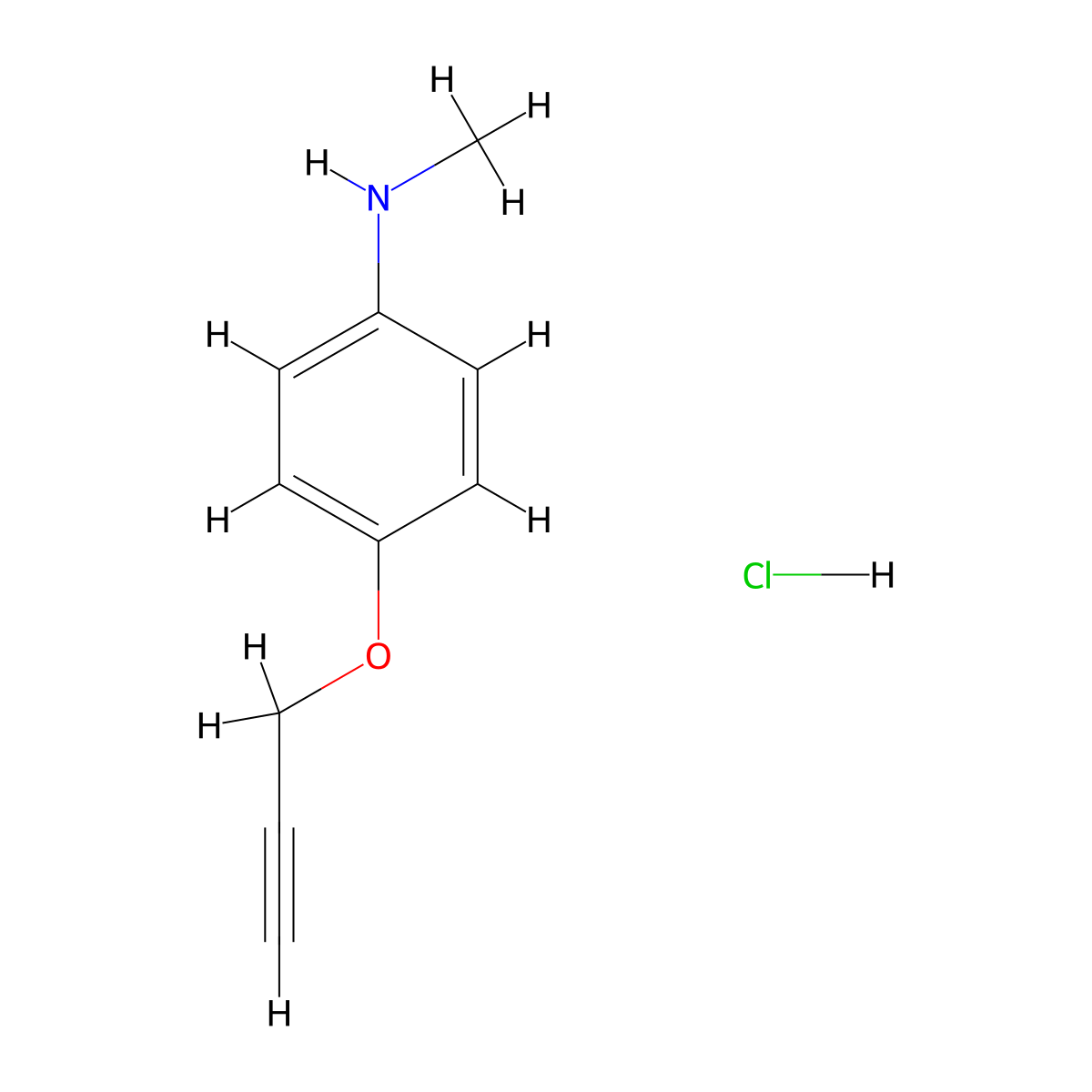 N-methyl-4-(prop-2-yn-1-yloxy)aniline hydrochloride molecular structure, CAS 2803863-65-0