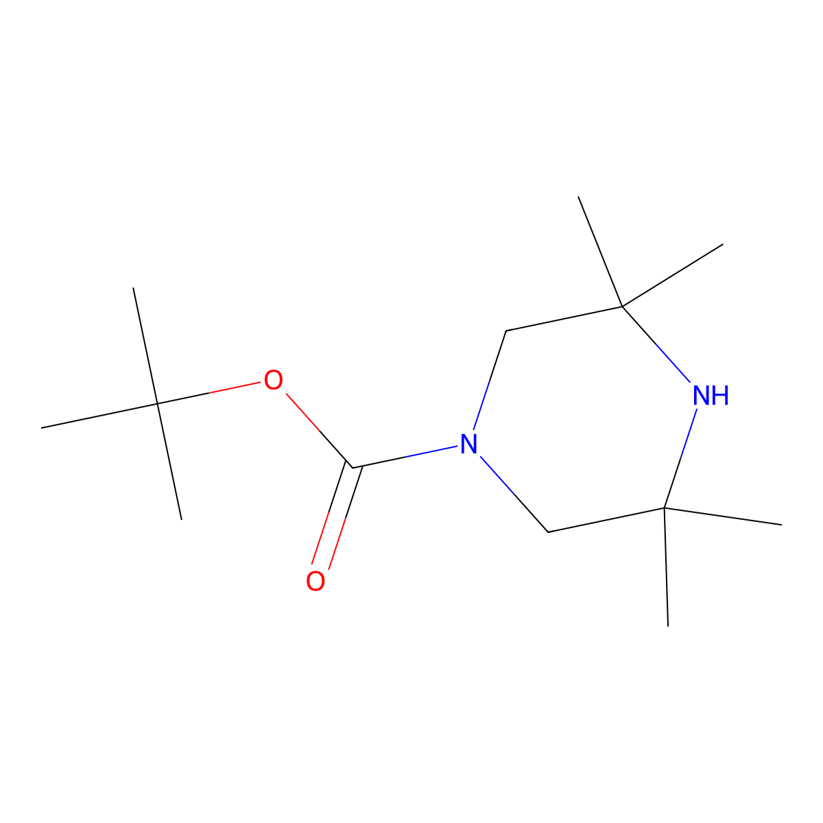 Tert-butyl 3,3,5,5-tetramethylpiperazine-1-carboxylate molecular structure, CAS 2803863-66-1