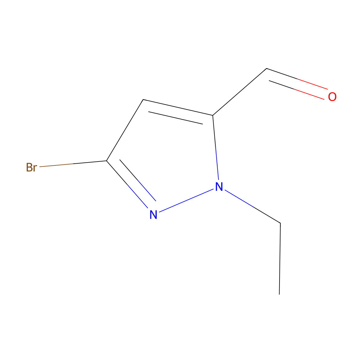 3-bromo-1-ethyl-1H-pyrazole-5-carbaldehyde molecular structure, CAS 2803863-68-3