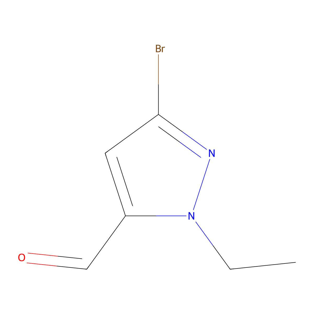 3-bromo-1-ethyl-1H-pyrazole-5-carbaldehyde molecular structure, CAS 2803863-68-3