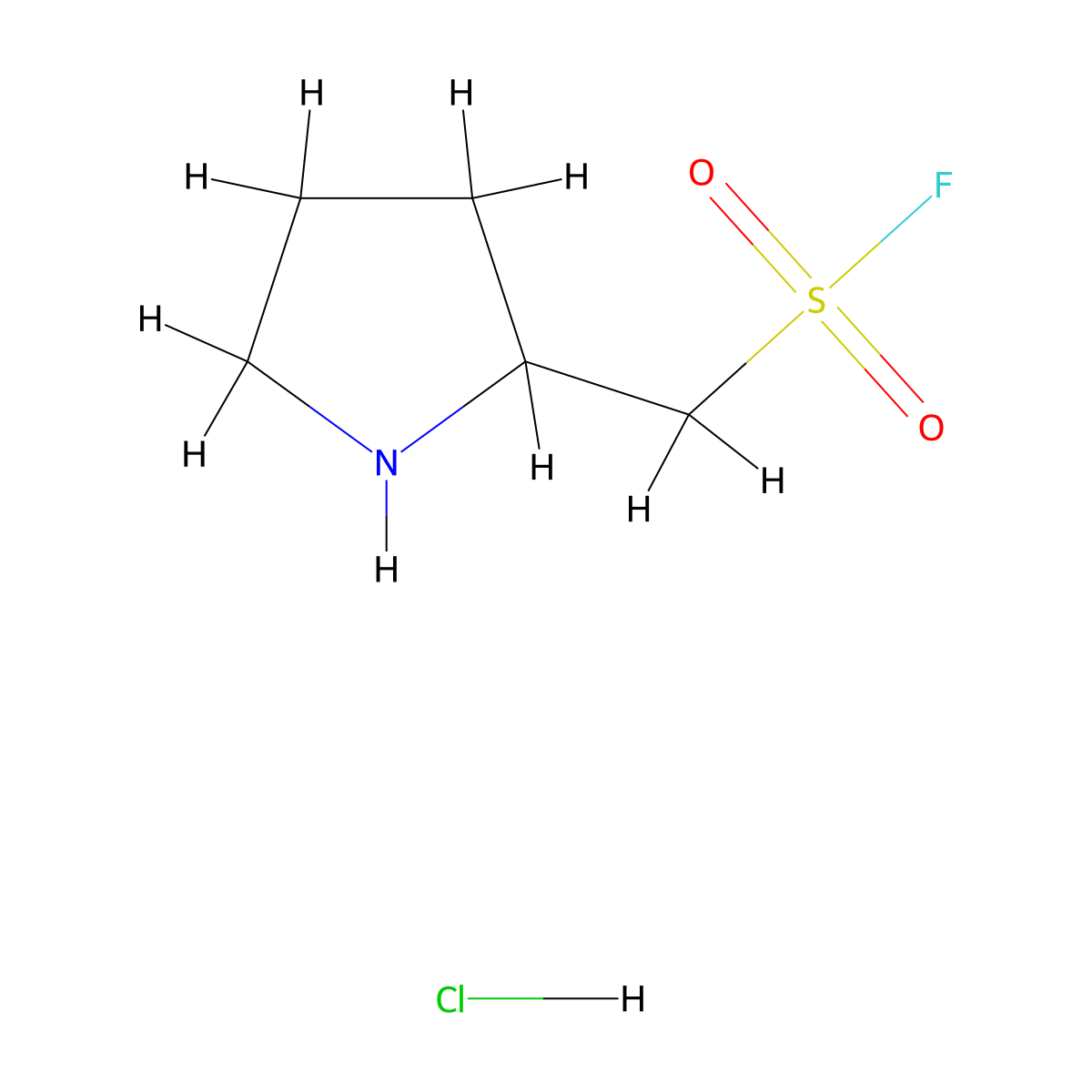 (Pyrrolidin-2-yl)methanesulfonyl fluoride hydrochloride molecular structure, CAS 2803863-78-5