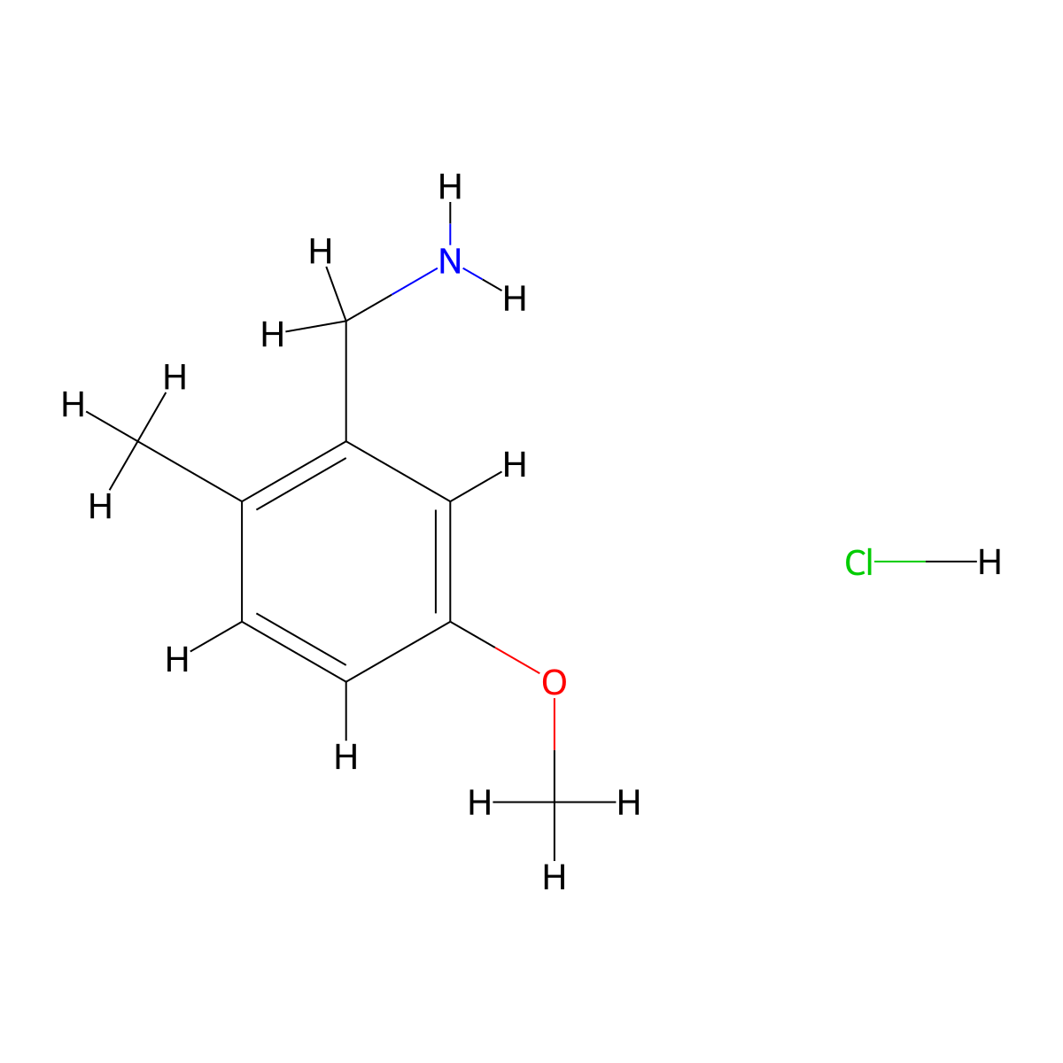 (5-Methoxy-2-methylphenyl)methanamine hydrochloride molecular structure, CAS 2803863-85-4