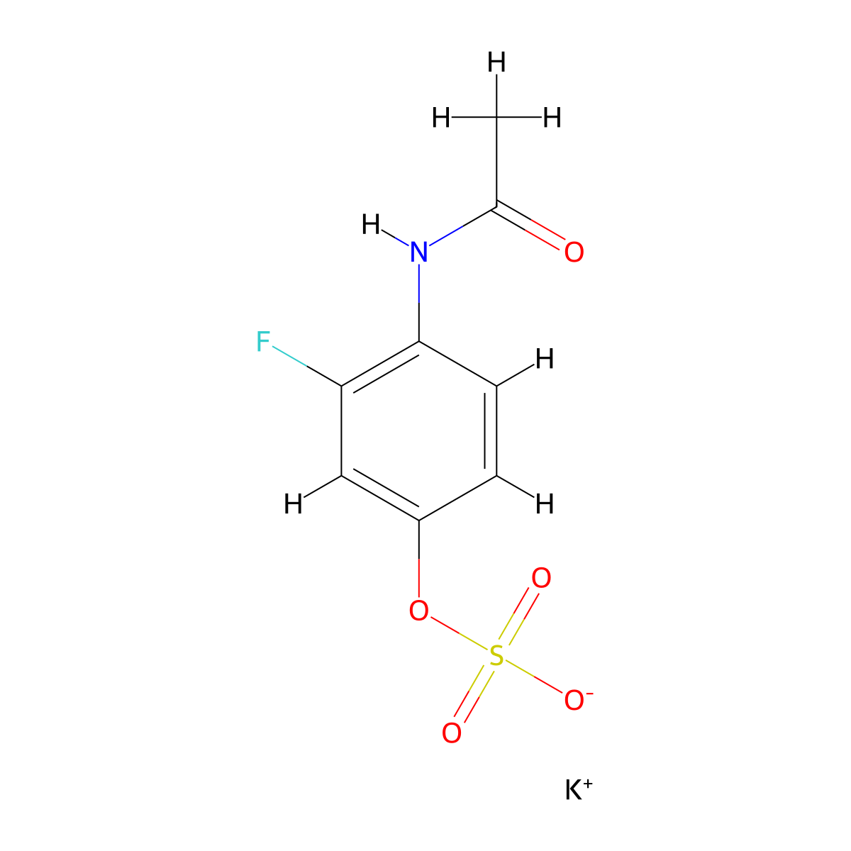 Potassium4-acetamido-3-fluorophenylsulfate molecular structure, CAS 2803863-88-7