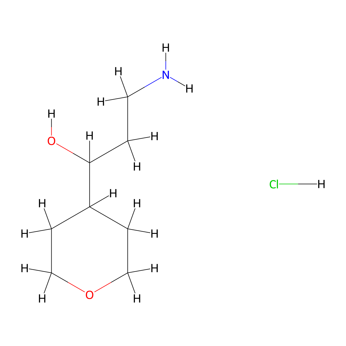 3-Amino-1-(oxan-4-yl)propan-1-olhydrochloride molecular structure, CAS 2803863-89-8