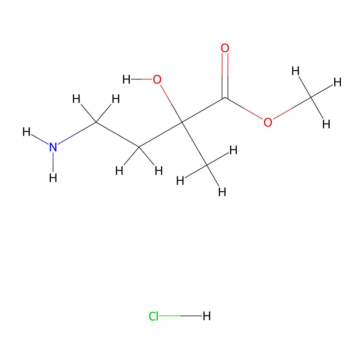 Methyl 4-amino-2-hydroxy-2-methylbutanoate hydrochloride molecular structure, CAS 2803863-91-2