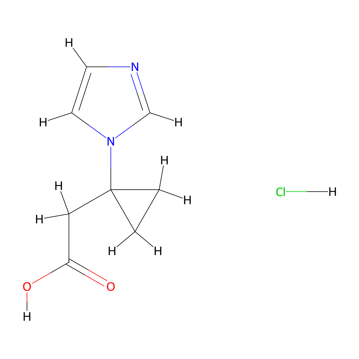 2-[1-(1H-imidazol-1-yl)cyclopropyl]aceticacidhydrochloride molecular structure, CAS 2803863-96-7