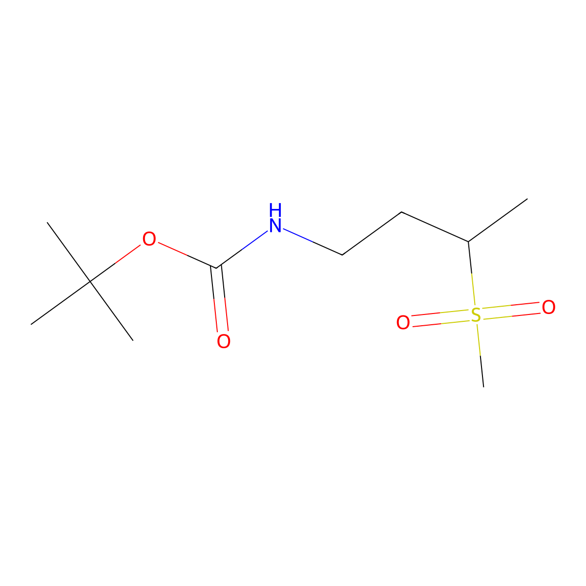 tert-butyl N-(3-methanesulfonylbutyl)carbamate molecular structure, CAS 2803864-20-0