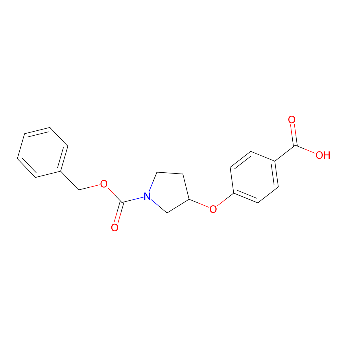 4-({1-[(Benzyloxy)carbonyl]pyrrolidin-3-yl}oxy)benzoic acid molecular structure, CAS 2803864-22-2