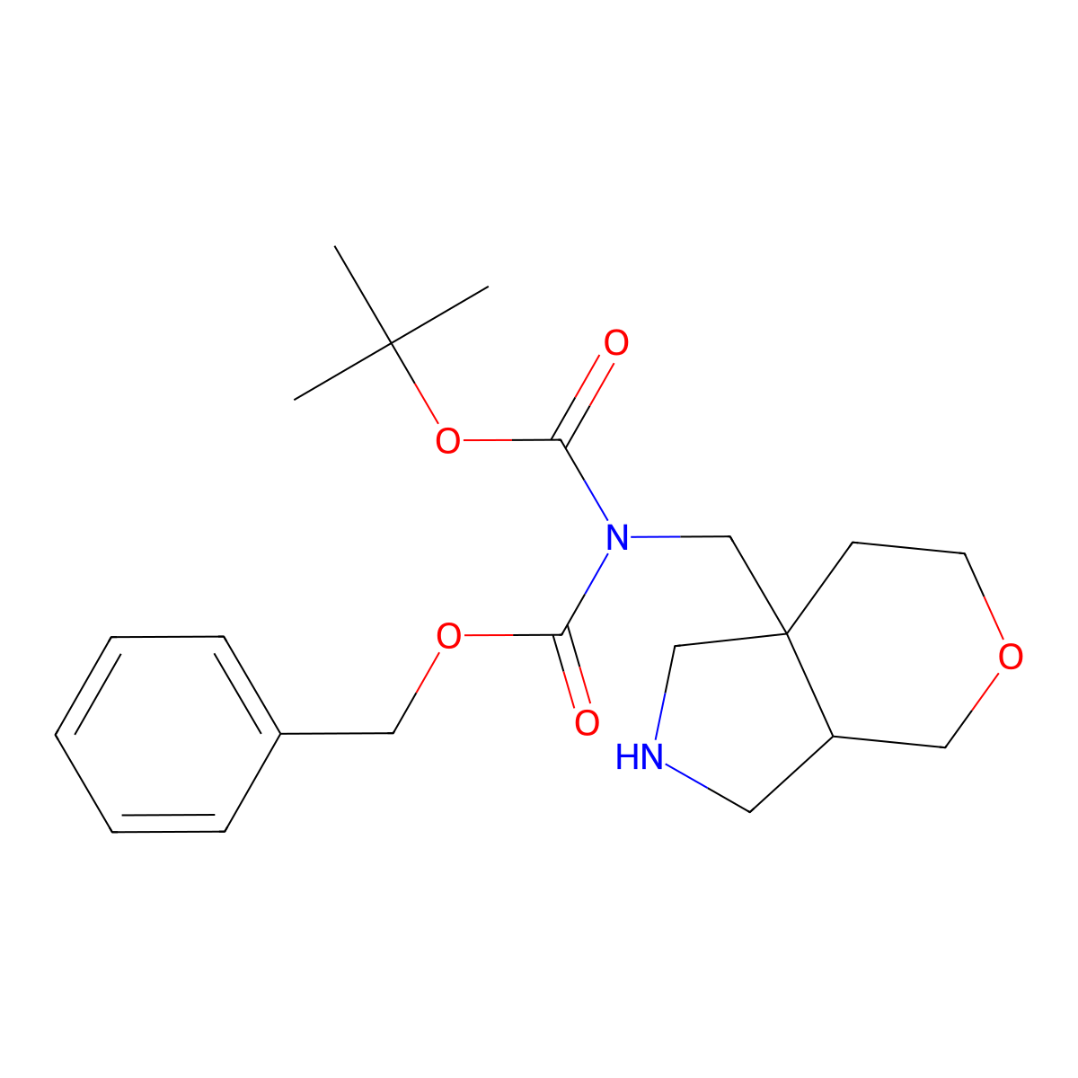 benzyl N-[(tert-butoxy)carbonyl]-N-({octahydropyrano[3,4-c]pyrrol-7a-yl}methyl)carbamate molecular structure, CAS 2803864-23-3