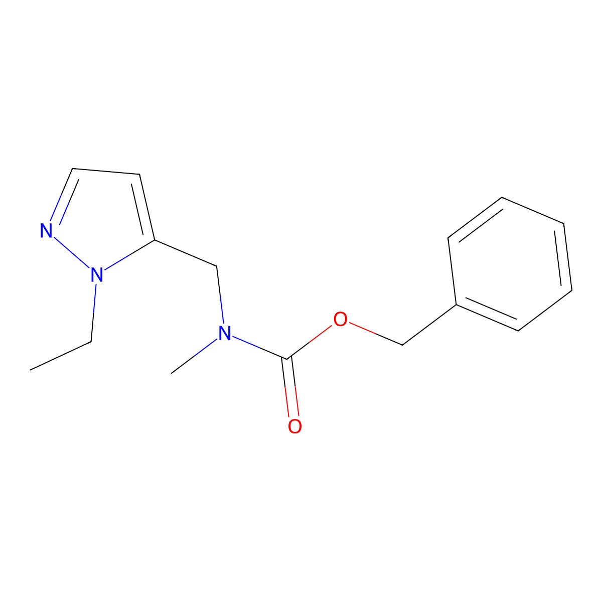 benzyl N-[(1-ethyl-1H-pyrazol-5-yl)methyl]-N-methylcarbamate molecular structure, CAS 2803864-27-7