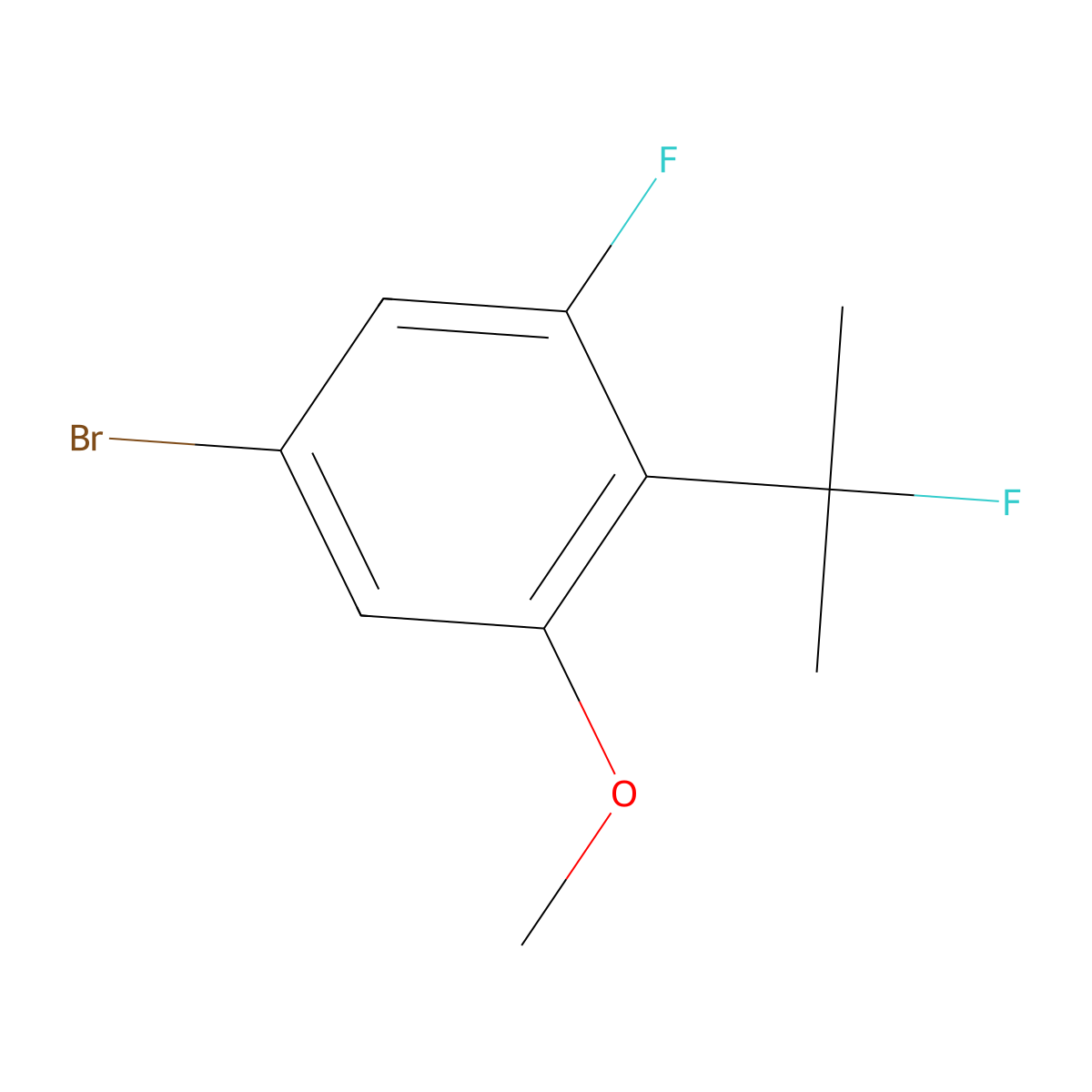 5-Bromo-1-fluoro-2-(2-fluoropropan-2-yl)-3-methoxybenzene molecular structure, CAS 2803864-37-9