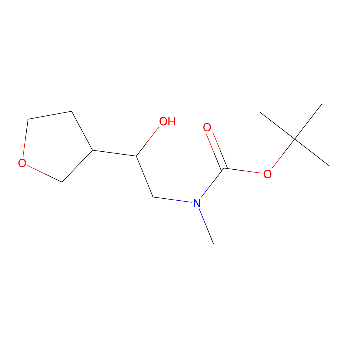 tert-butyl N-[2-hydroxy-2-(oxolan-3-yl)ethyl]-N-methylcarbamate molecular structure, CAS 2803864-43-7