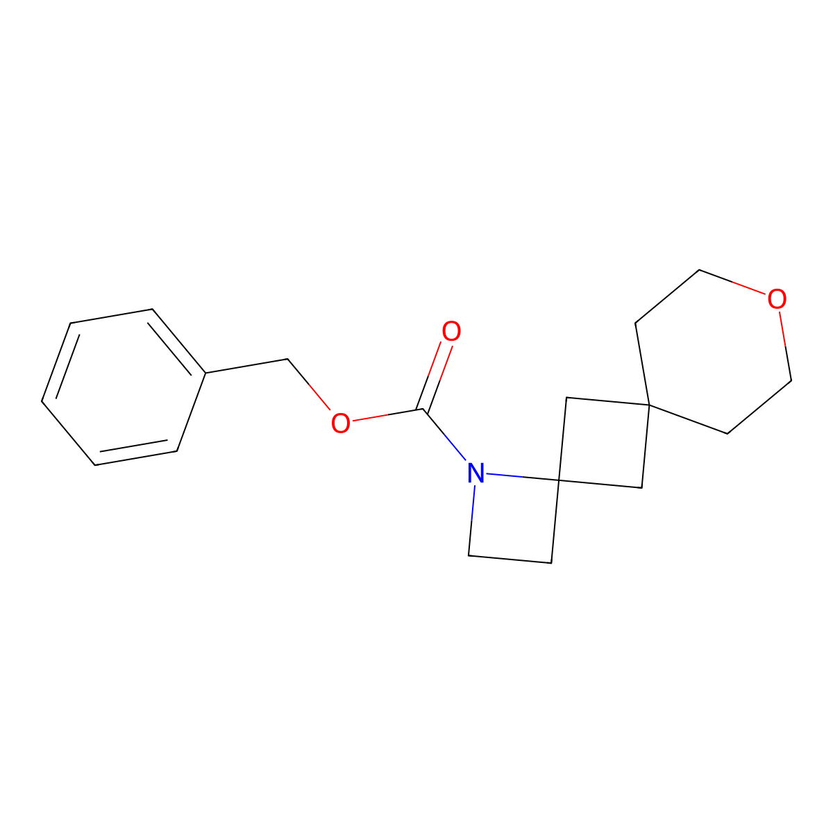Benzyl 9-oxa-1-azadispiro[3.1.5^{6}.1^{4}]dodecane-1-carboxylate molecular structure, CAS 2803864-54-0