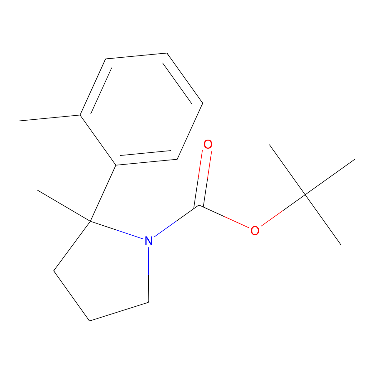 Tert-butyl 2-methyl-2-(2-methylphenyl)pyrrolidine-1-carboxylate molecular structure, CAS 2803864-57-3