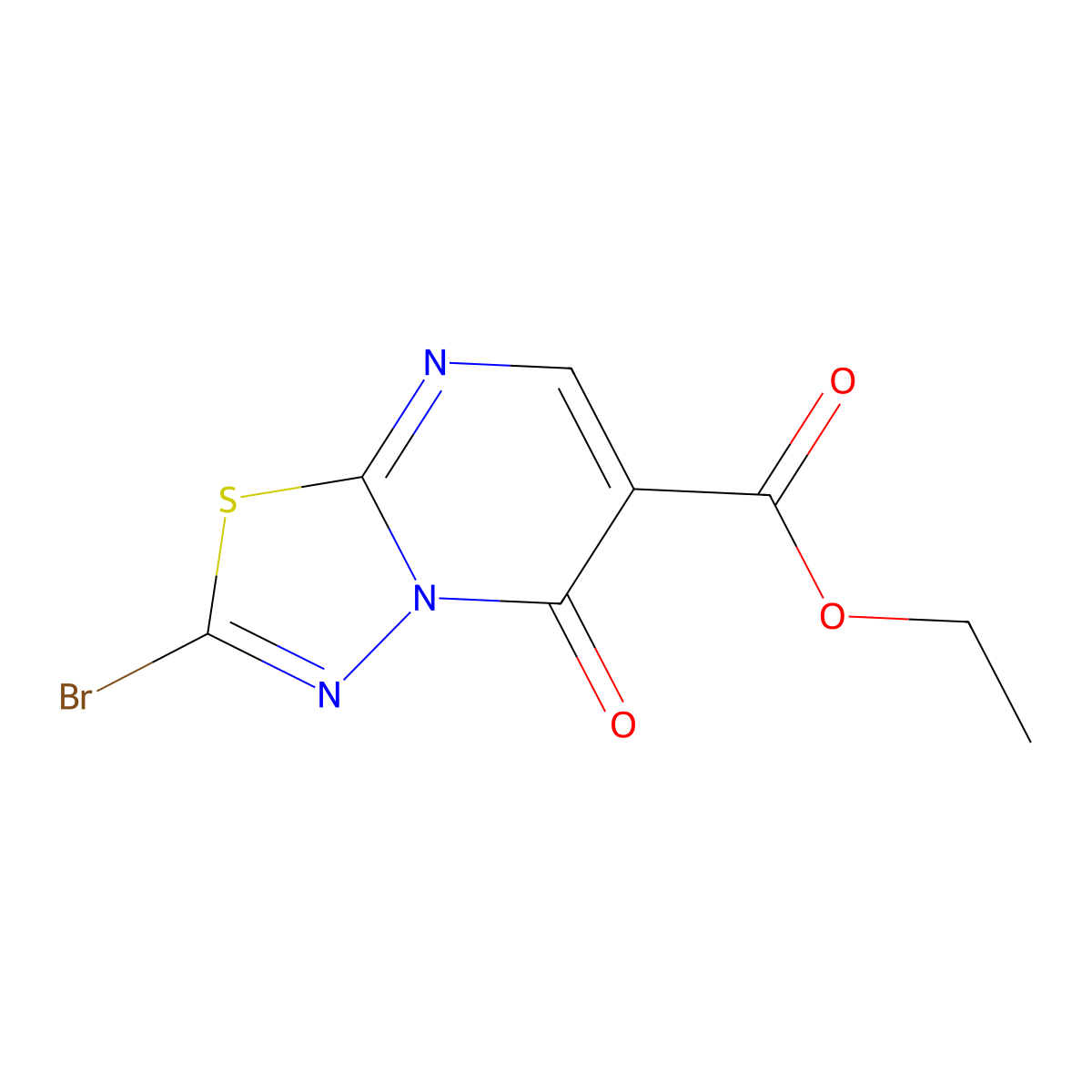 ethyl 2-bromo-5-oxo-5H-[1,3,4]thiadiazolo[3,2-a]pyrimidine-6-carboxylate molecular structure, CAS 2803864-58-4