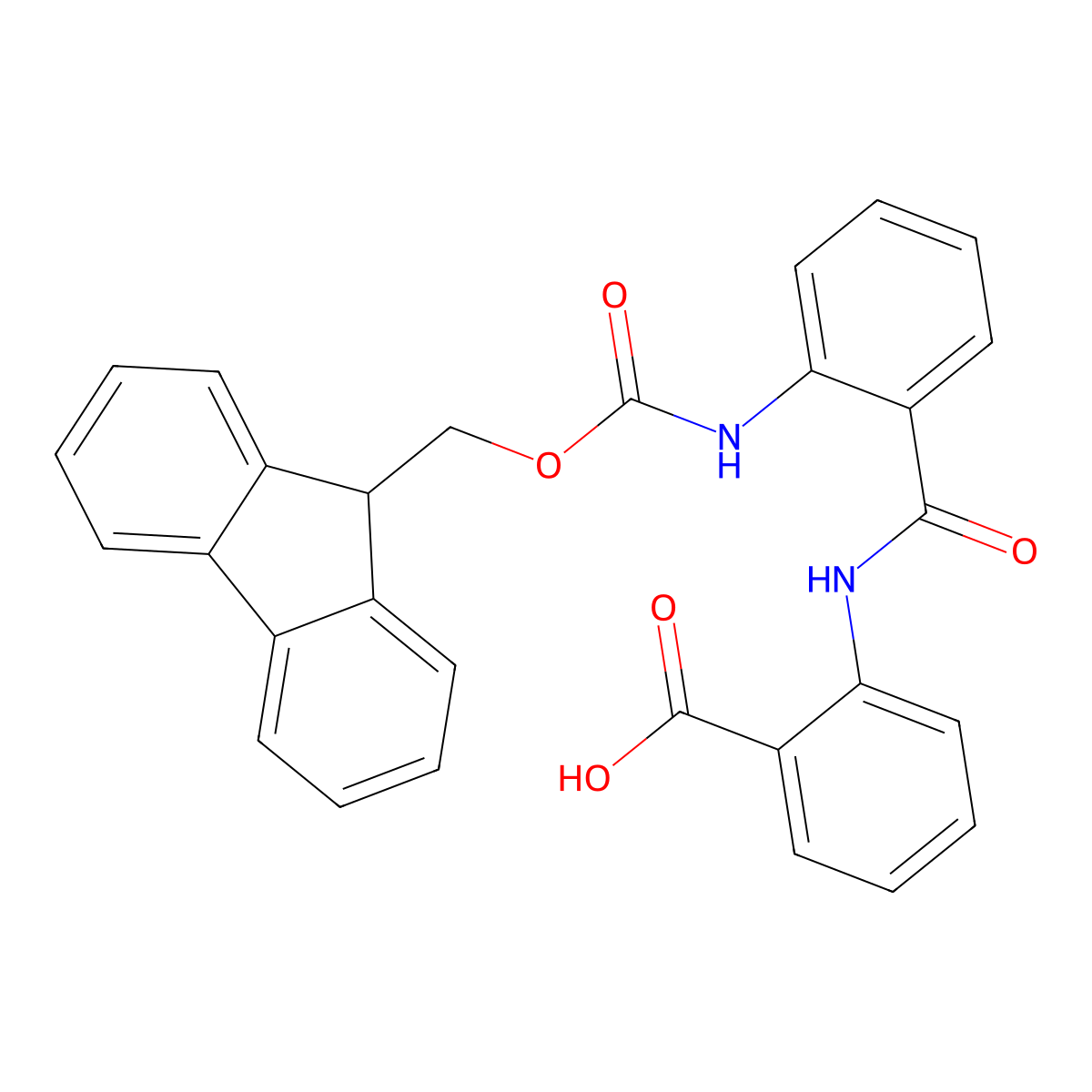 2-[2-({[(9H-fluoren-9-yl)methoxy]carbonyl}amino)benzamido]benzoic acid molecular structure, CAS 2803864-62-0