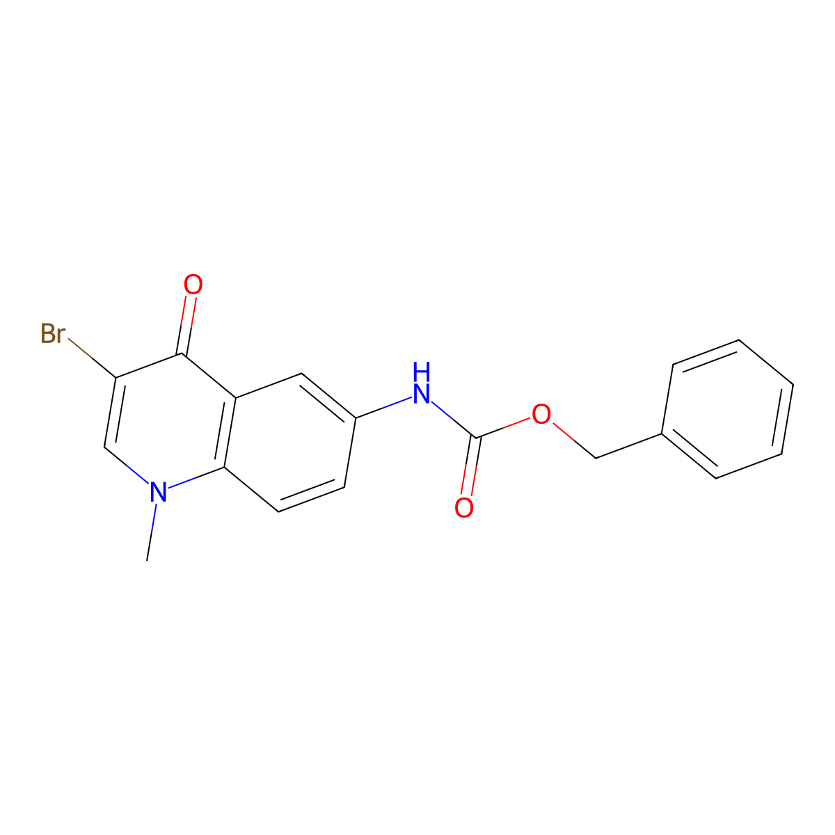 benzyl N-(3-bromo-1-methyl-4-oxo-1,4-dihydroquinolin-6-yl)carbamate molecular structure, CAS 2803864-72-2