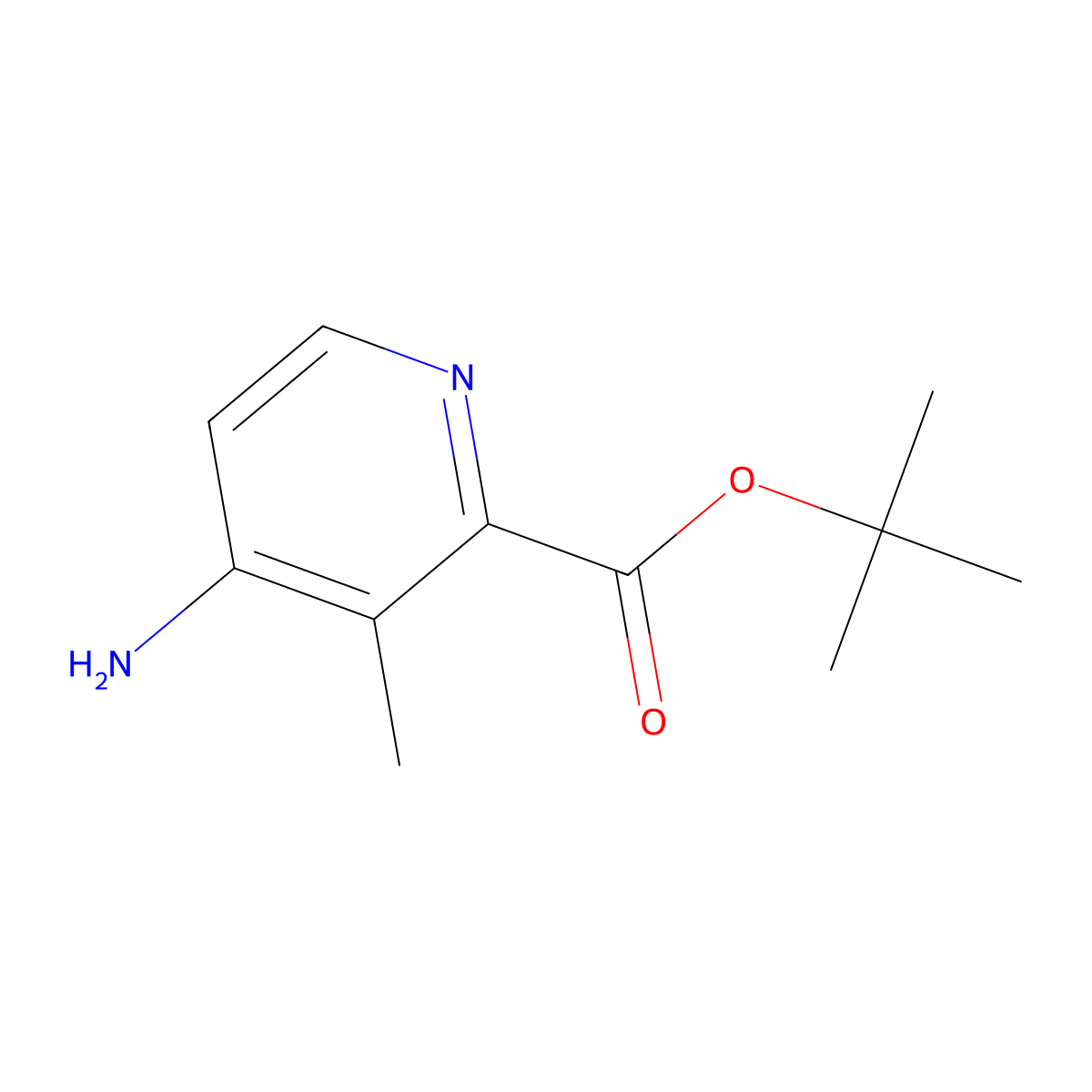 Tert-butyl 4-amino-3-methylpyridine-2-carboxylate molecular structure, CAS 2803864-76-6