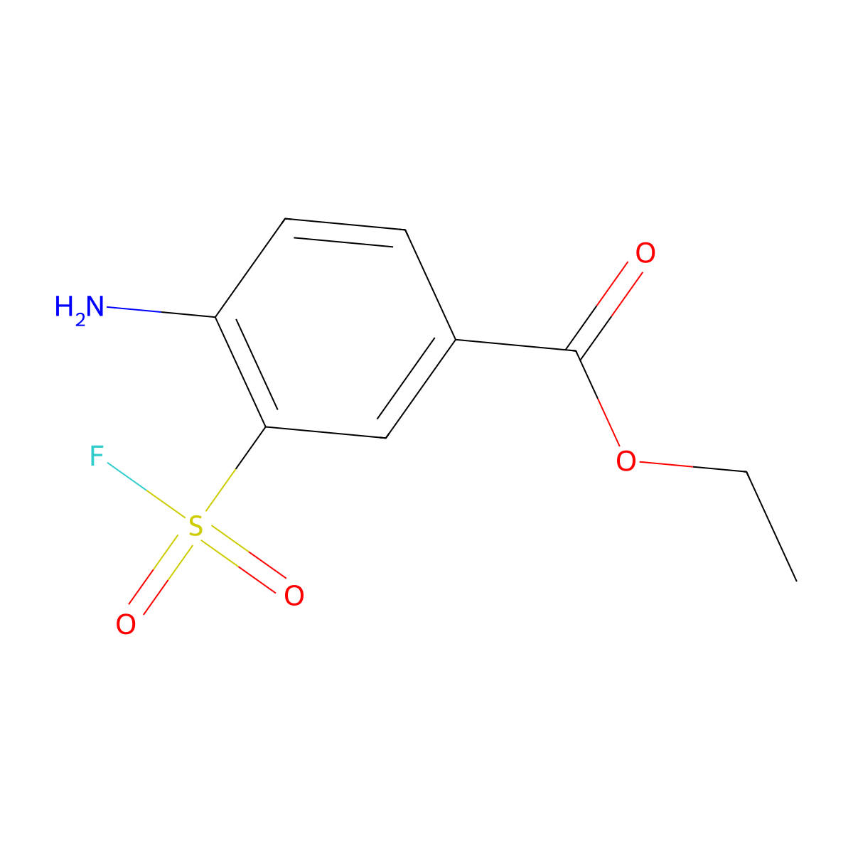 Ethyl 4-amino-3-(fluorosulfonyl)benzoate molecular structure, CAS 2803864-77-7