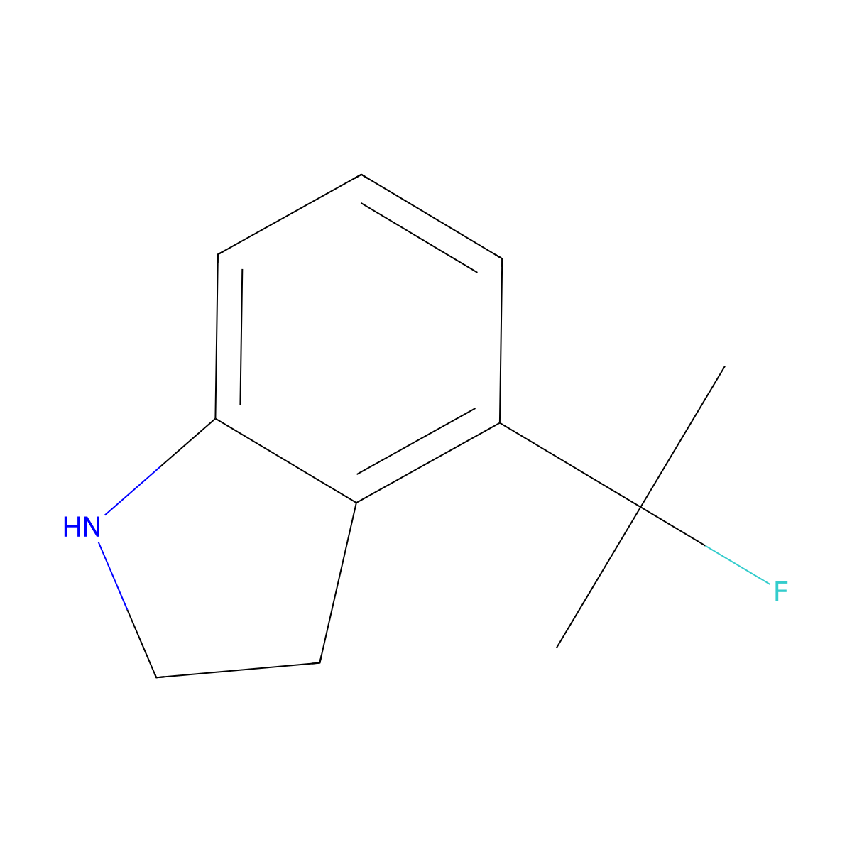 4-(2-fluoropropan-2-yl)-2,3-dihydro-1H-indole molecular structure, CAS 2803864-80-2