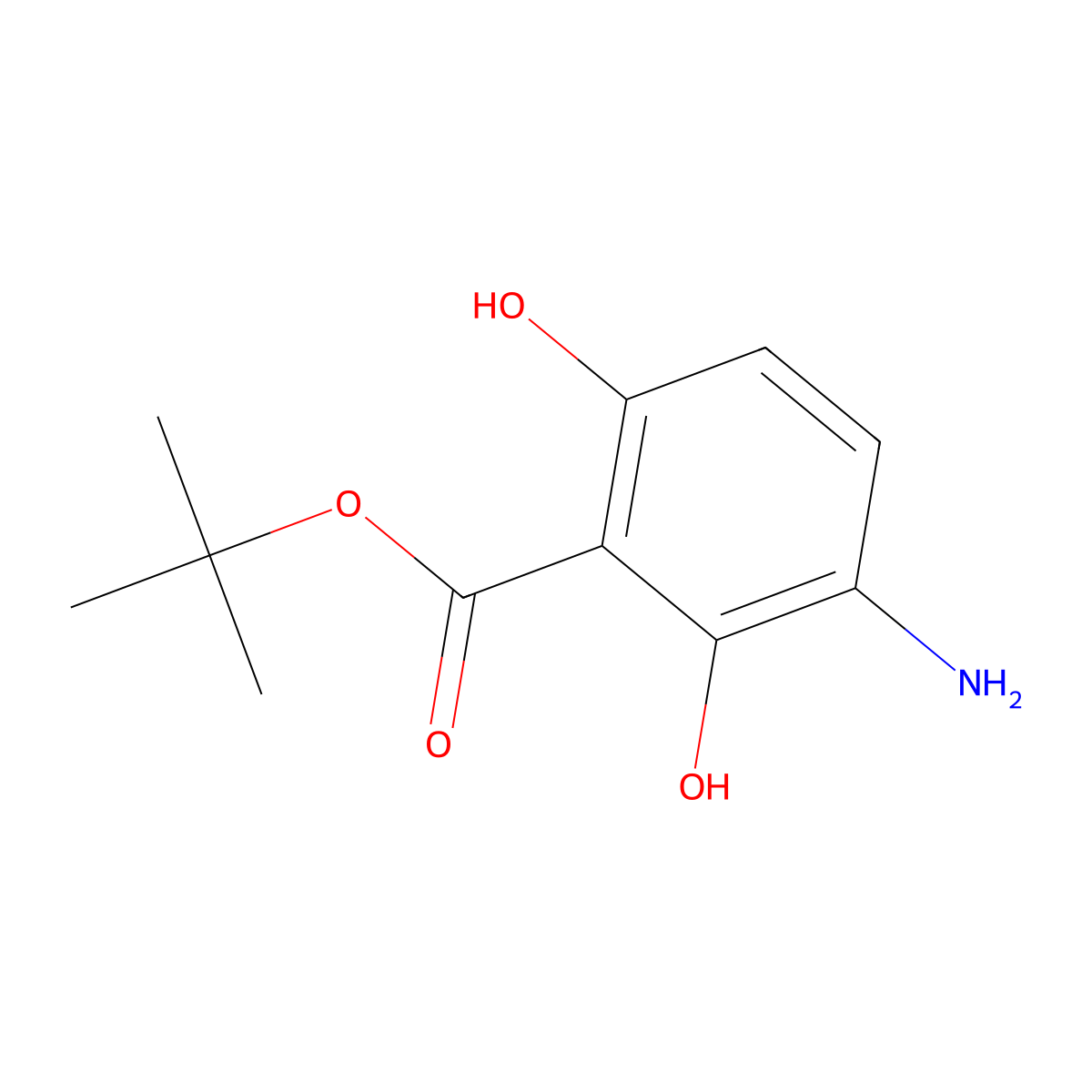 Tert-butyl 3-amino-2,6-dihydroxybenzoate molecular structure, CAS 2803864-81-3