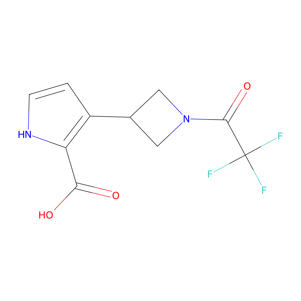 3-[1-(2,2,2-trifluoroacetyl)azetidin-3-yl]-1H-pyrrole-2-carboxylic acid molecular structure, CAS 2803864-87-9