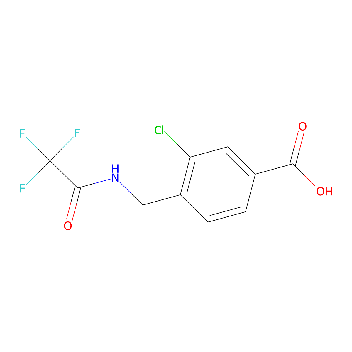 3-Chloro-4-[(2,2,2-trifluoroacetamido)methyl]benzoic acid molecular structure, CAS 2803864-88-0