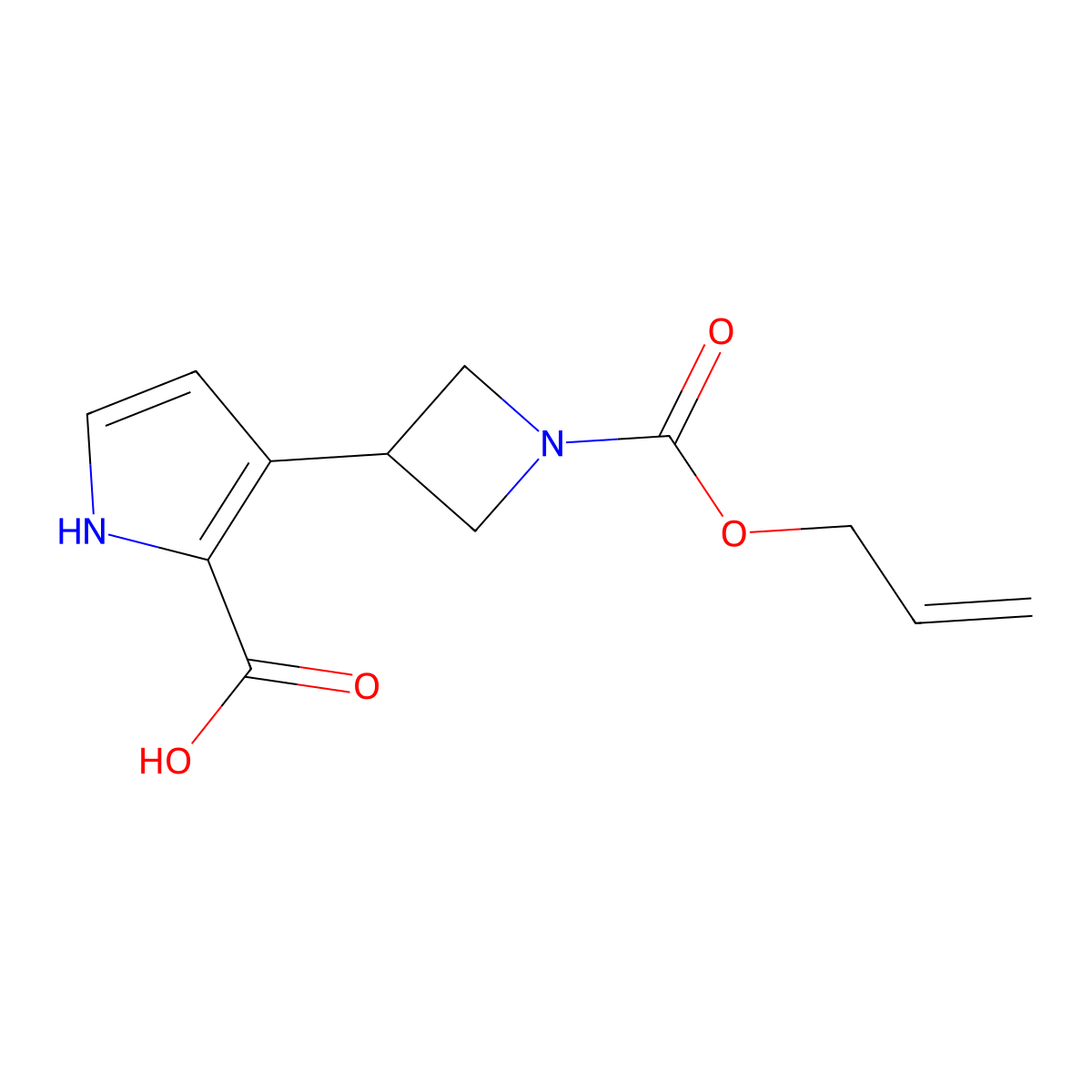 3-{1-[(prop-2-en-1-yloxy)carbonyl]azetidin-3-yl}-1H-pyrrole-2-carboxylic acid molecular structure, CAS 2803864-93-7