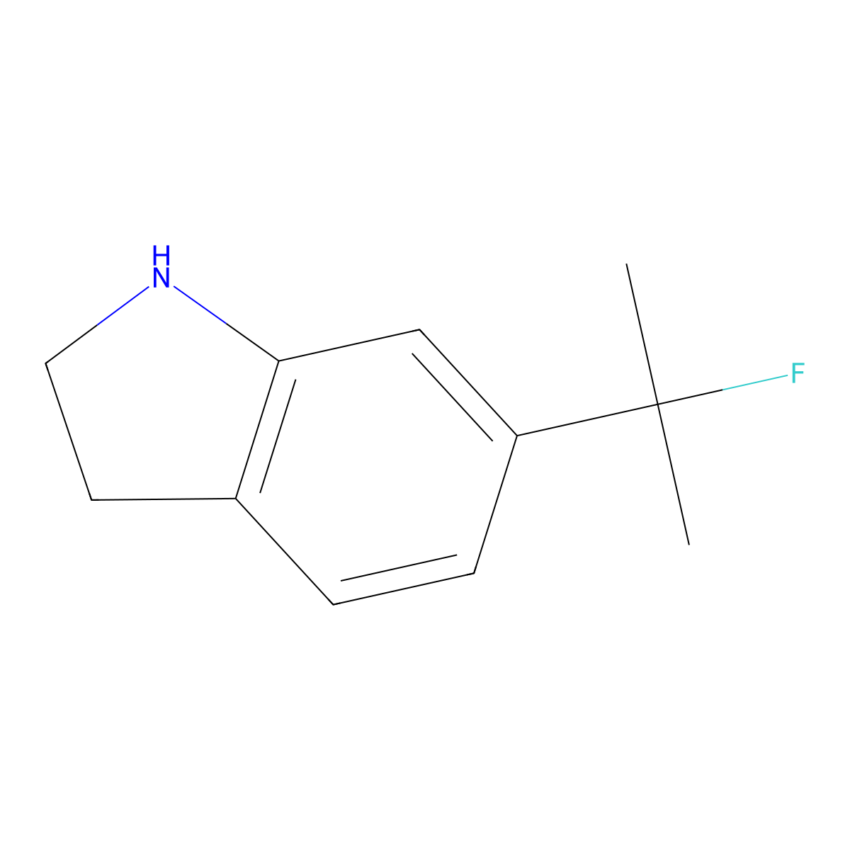 6-(2-fluoropropan-2-yl)-2,3-dihydro-1H-indole molecular structure, CAS 2803865-07-6