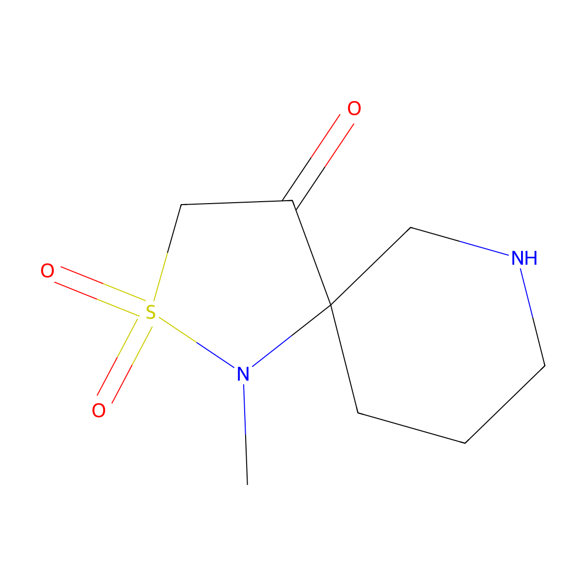 1-Methyl-2lambda6-thia-1,7-diazaspiro[4.5]decane-2,2,4-trione molecular structure, CAS 2803865-30-5