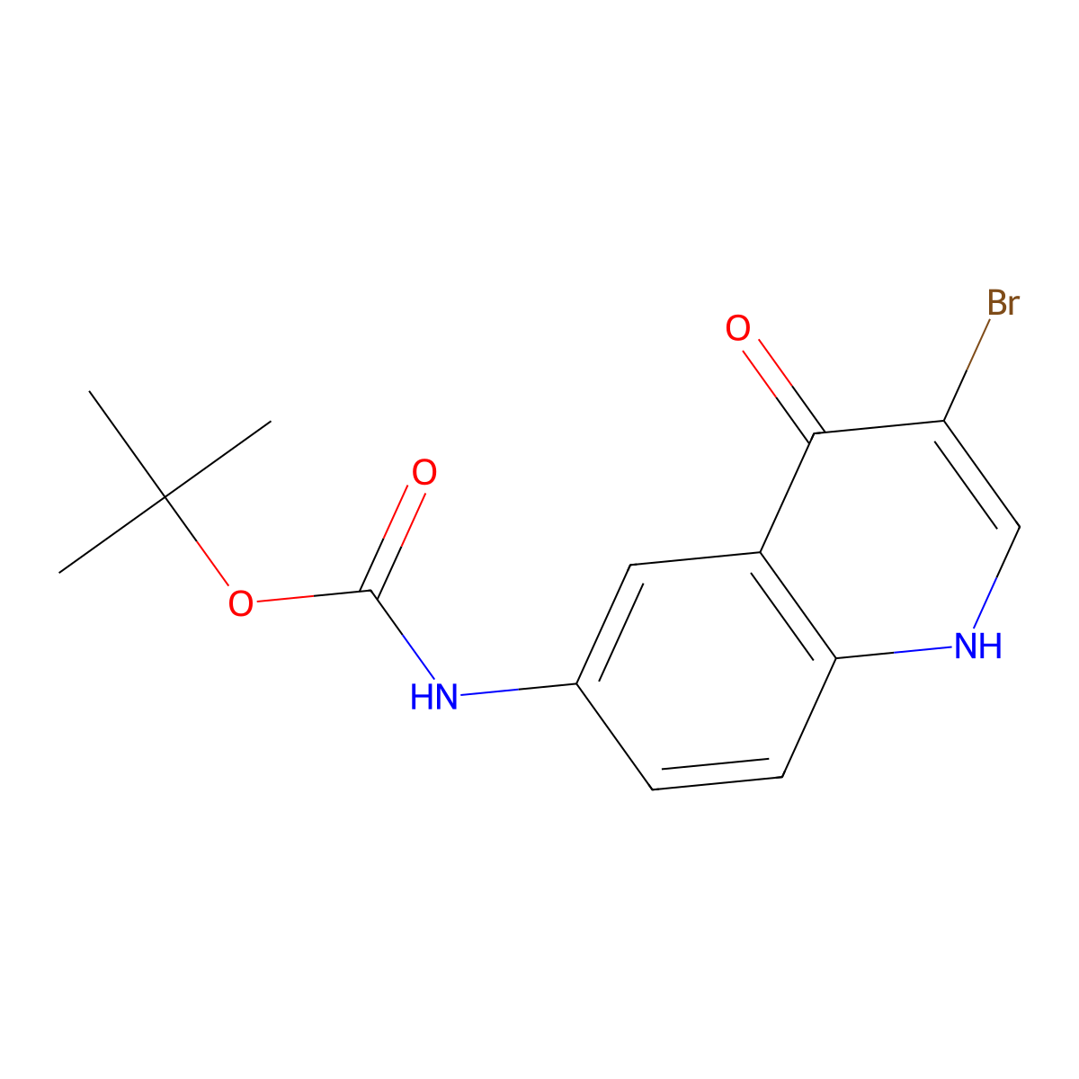 tert-butyl N-(3-bromo-4-oxo-1,4-dihydroquinolin-6-yl)carbamate molecular structure, CAS 2803865-31-6