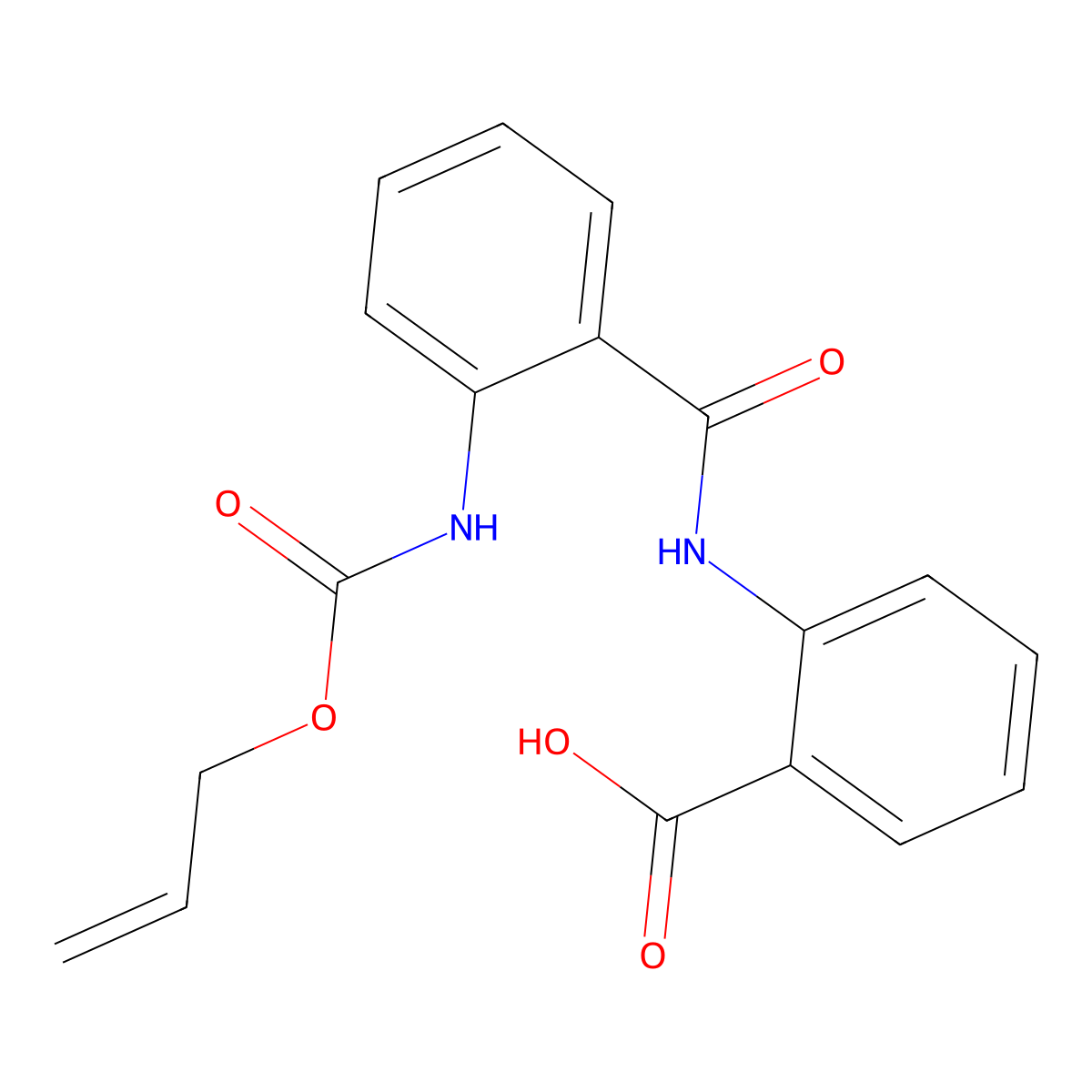 2-(2-{[(Prop-2-en-1-yloxy)carbonyl]amino}benzamido)benzoic acid molecular structure, CAS 2803865-38-3
